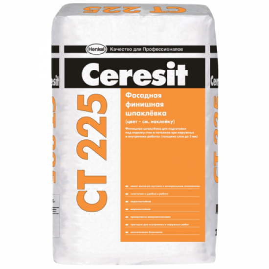 CERESIT СТ 225 Фасадная шпаклевка финишная, серая